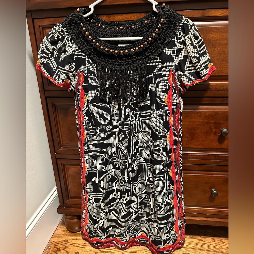 Anthropologie Floreat Brand Embroidered Dress